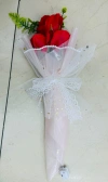 Three lit soap roses, carnations, dried flowers and preserved flowers for Teachers' Day, Valentine's Day and Women's Day. Mother's Day artificial carnation bouquet, single stem Specification image